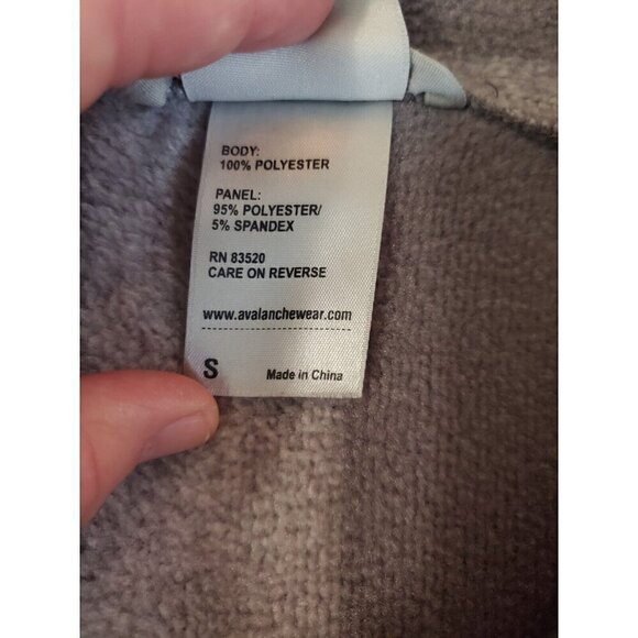 Avalanche Woman's 1/4 Zip Pullover Sweater Size Small Hooded Teal Gray Stripes - Picture 8 of 12